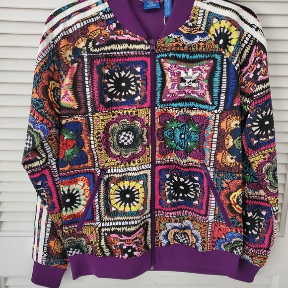 Farm Rio Adidas Crochita Superstar Jacket Special Edition AY6856 Size Small New - Picture 2 of 7